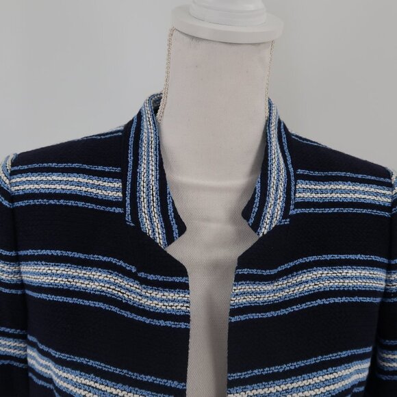 Tommy Hilfiger Blue White Striped Tweed Style Blazer Size Small - Picture 8 of 16